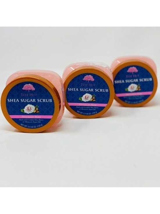 Tree Hut Other - 5- Tree Hut Shea Sugar Scrub Moroccan Rose Tubs with Shea Butter - 5.5 oz each